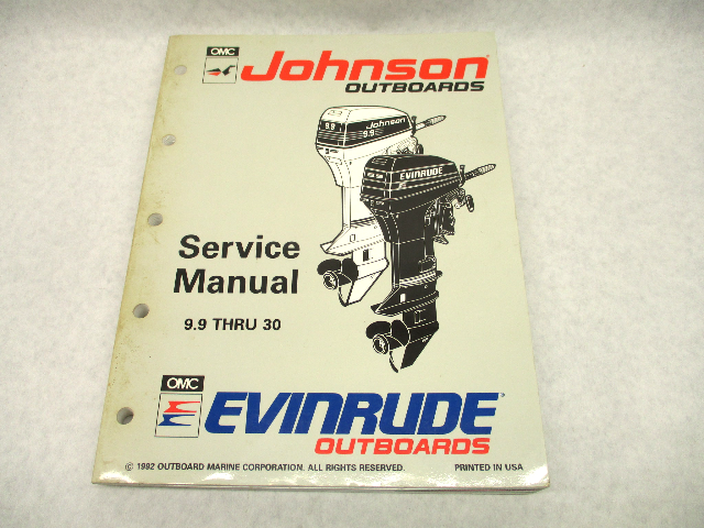 508282 OMC Johnson Evinrude Outboard Service Manual "ET" 9.9-30 HP 1993