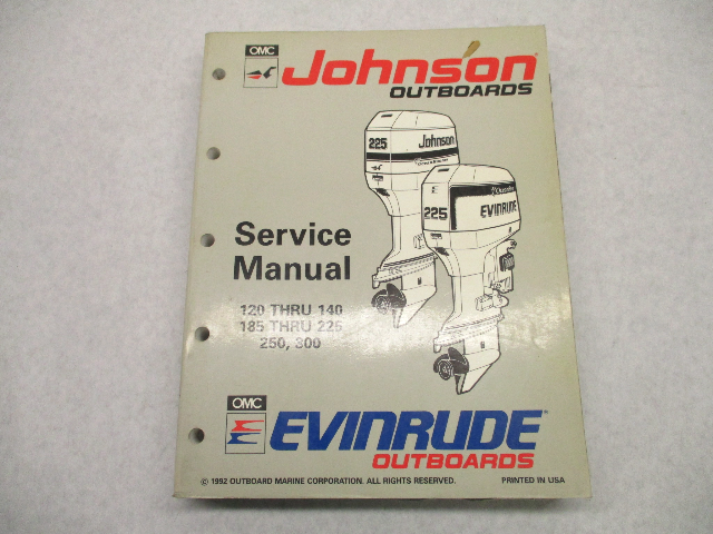 508287 OMC Johnson Evinrude Outboard Service Manual "ET" 120-300 HP 1993