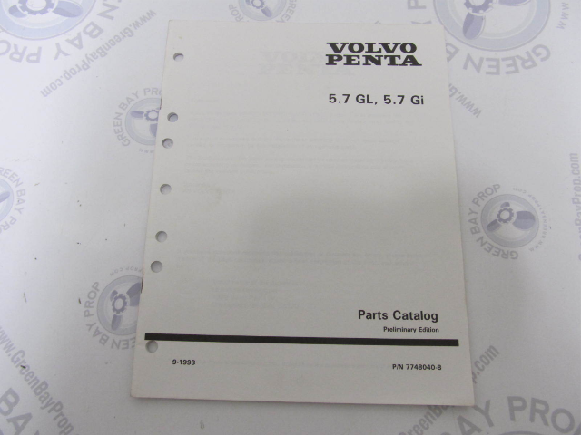 7748040-8 Volvo Penta Stern Drive Parts Catalog 5.7 GL Gi Prelim Edition
