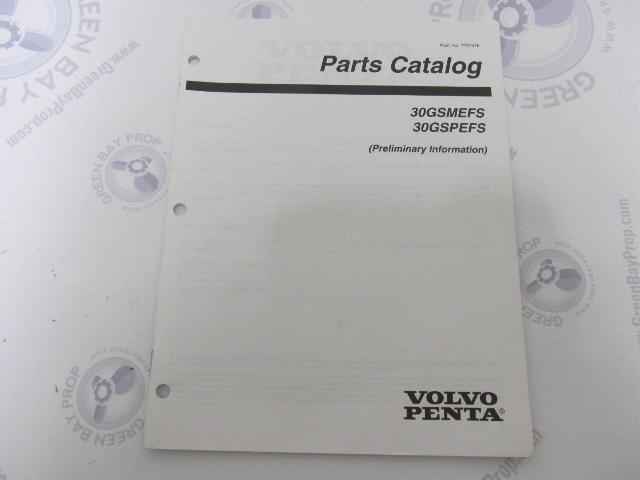 7797476 Volvo Penta Stern Drive Parts Catalog 3.0L 30GSMEFS 30GSPEFS
