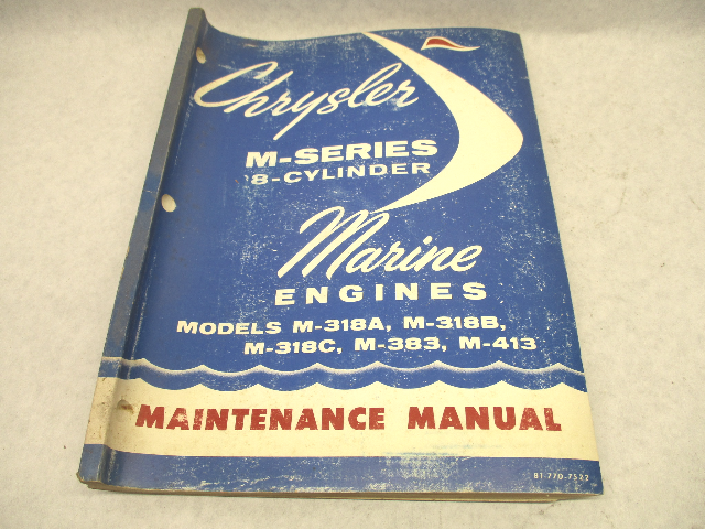 Service Repair Maintenance Manual for Chrysler Marine M-Series 8-Cylinder