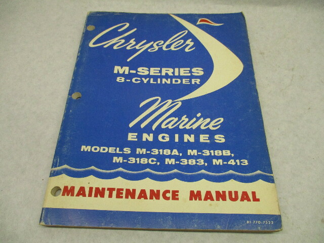Service Repair Maintenance Manual for Chrysler Marine M-Series 8-Cylinder Engine