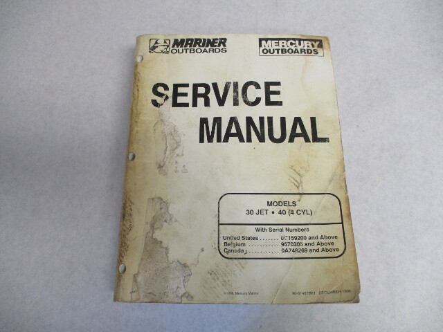 90-814676R1 96 Mercury Mariner Outboard Service Repair Manual 30 Jet 40 HP 4 CYL