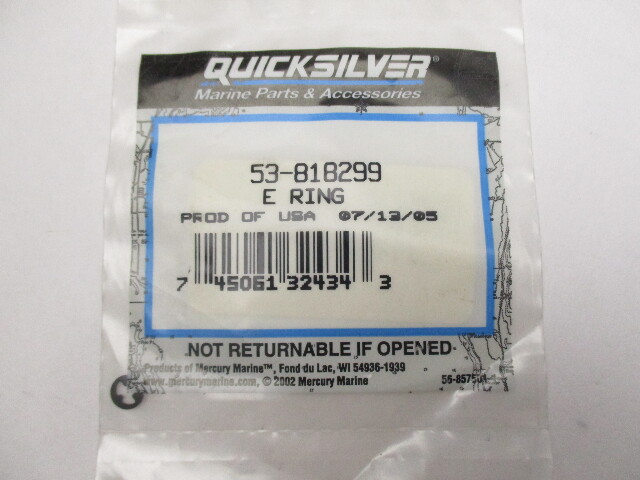 53-818299 NEW Mercury Quicksilver Mercruiser Stern Drive E-Ring