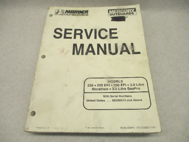 90-822900R3 1997 Mercury Mariner Outboard Service Manual 225-250 EFI 3.0L SeaPro