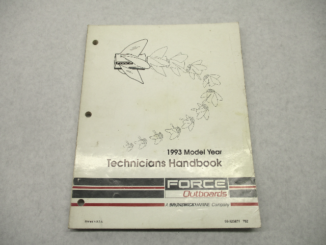 90-823871 792 Mercury Force Outboard Technicians Handbook Manual 1993 Models
