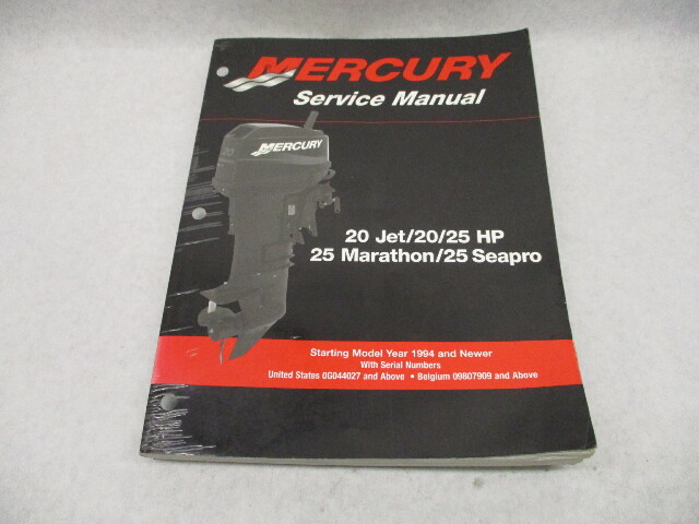 90-826883R03 Mercury Outboard Service Repair Manual 20-25 HP, 20 JET 1994-02