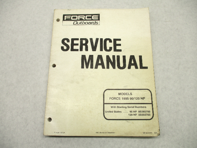 90-830565 Outboard Service Repair Manual for Force 90/120 HP 1995