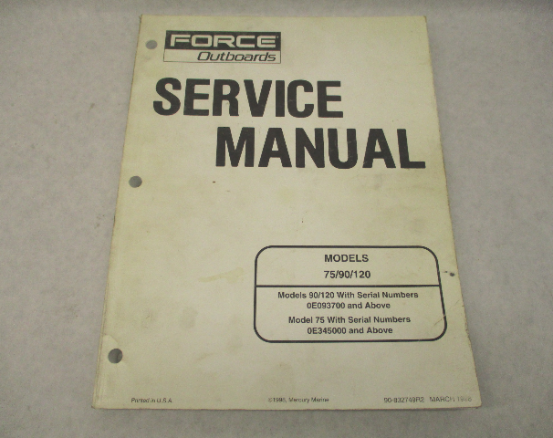90-832749R2 1998 Outboard Service Repair Manual for Force 75 90 120 HP