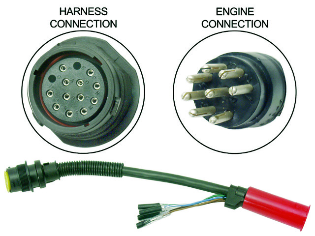 84-896539T01 Quicksilver 8 PIn to 14 PIn 1' Wire Harness Adapter for Mercury Mercruiser