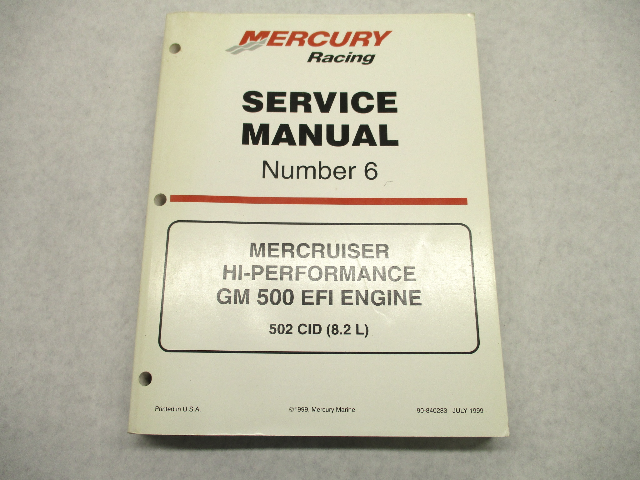 90-840283 1999 MerCruiser Service Repair Manual 6 GM 500 Hi-Performance EFI