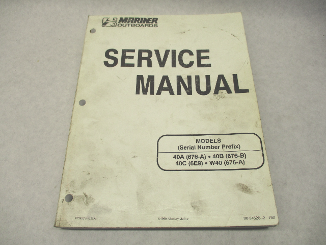 90-84520-2 190 Outboard Service Repair Manual for Mariner 40 HP Models