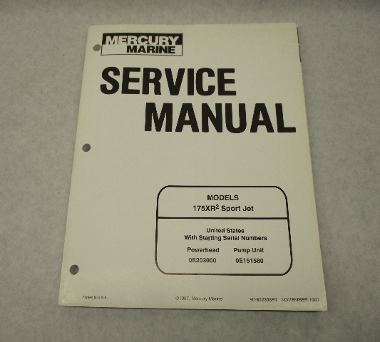 90-852396R1 1997 Mercury Marine Service Repair Manual 175XR2 Sport Jet