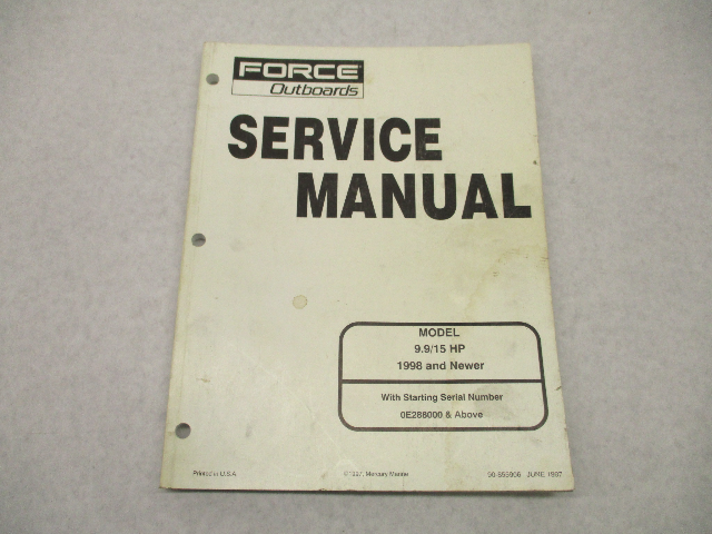 90-855906 Outboard Service Manual for Force 9.9, 15 HP 1998 & up