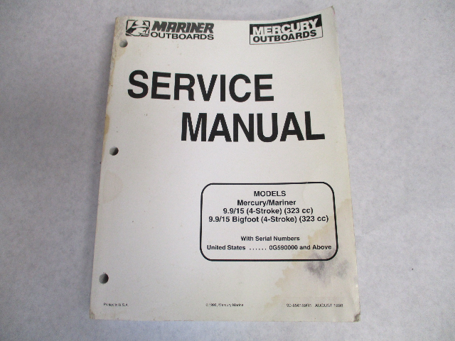 90-856159R1 1998 Mercury Mariner Outboard Service Manual 9.9/15 HP 4-Stroke