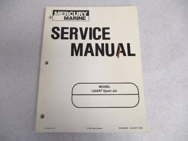 90-858804 1998 Mercury Marine Service Repair Manual for Sport Jet 120XR2