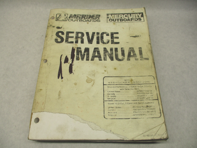 90-86135-5 593 Outboard Service Repair Manual for Mercury Mariner 45-70 HP
