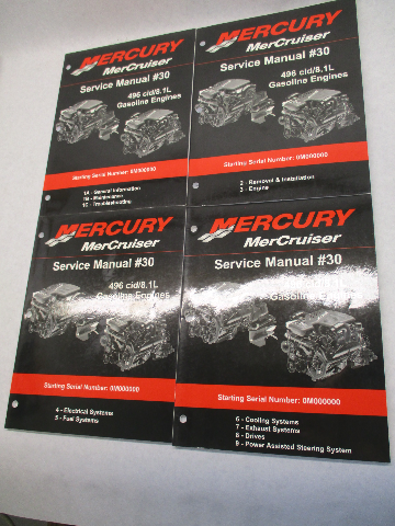 Mercury Mercruiser #30 Service Repair Manual Set 496cid/8.1L Gasoline Engines