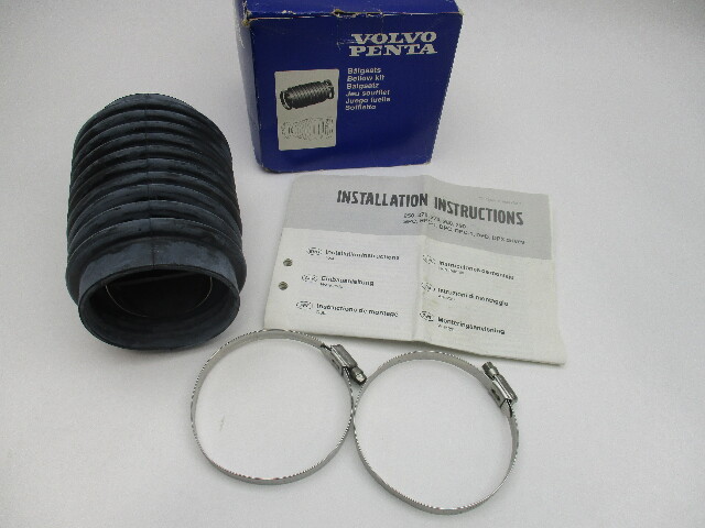 Genuine OEM Volvo Penta 876633 Exhaust Bellow Kit 875828, 850004 w/Flapper & Clamps