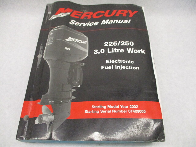 90-884294 2002 Mercury Outboard Service Repair Manual 225/250 3.0L Work EFI