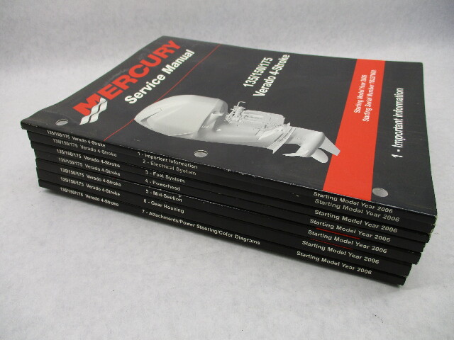 90-897928T00 Mercury Outboard Complete Service Manual Set 135-175 Verado 4Stroke
