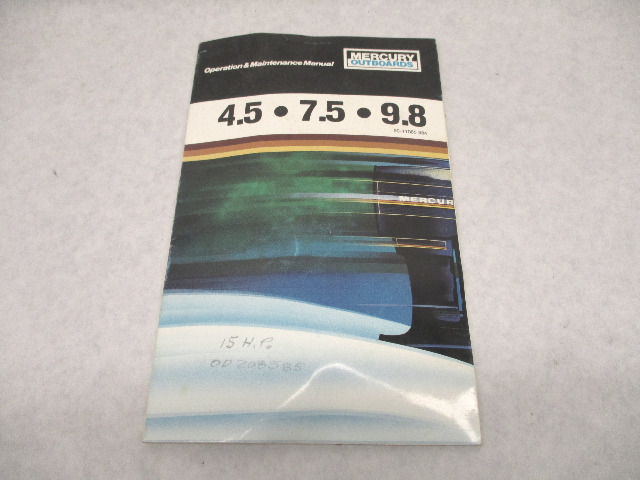 90-11085 884 Mercury Outboard Operation & Maintenance Manual 4.5-9.8 HP