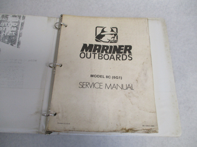 90-12857 1085 Outboard Service Repair Manual Binder for Mariner 8C HP Models