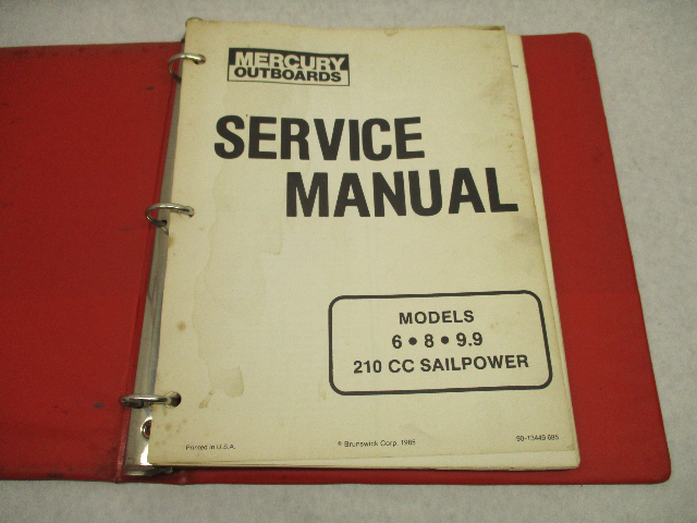 90-13449 685 Mercury Mariner Outboard Service Repair Manual 6-9.9 HP 210cc Sail