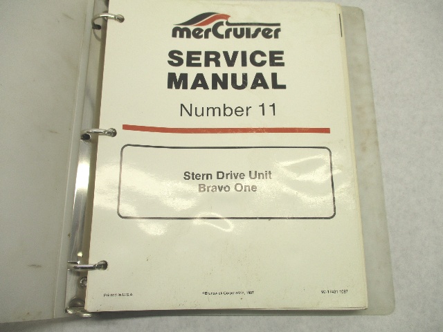 90-17431 1087 Mercruiser #11 Bravo One Stern Drive Unit Service Manual 1987-88