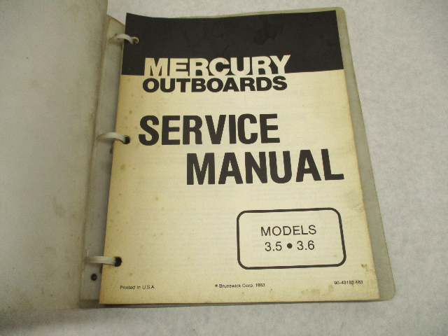 90-43183 483 Mercury Outboard Service Repair Manual for 3.5, 3.6 HP