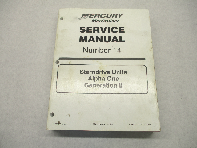 90-818177-3 2001 MerCruiser Service Manual 14 Sterndrive Units Alpha 1 Gen II