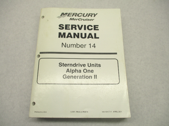 90-818177-3 MerCruiser Service Manual 14 Sterndrive Units Alpha 1 Gen II 1991-01