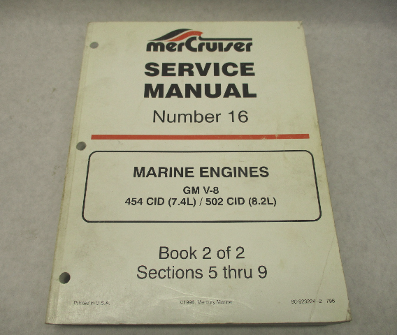 823224-2 796 MerCruiser Service Repair Manual #16 GM V-8 Marine Engines Book 2