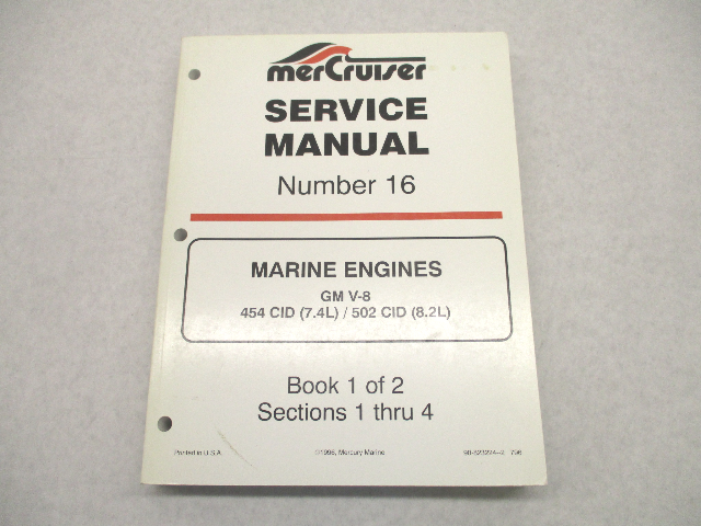 823224-2 796 MerCruiser Service Repair Manual #16 GM V-8 Marine Engines Book 1
