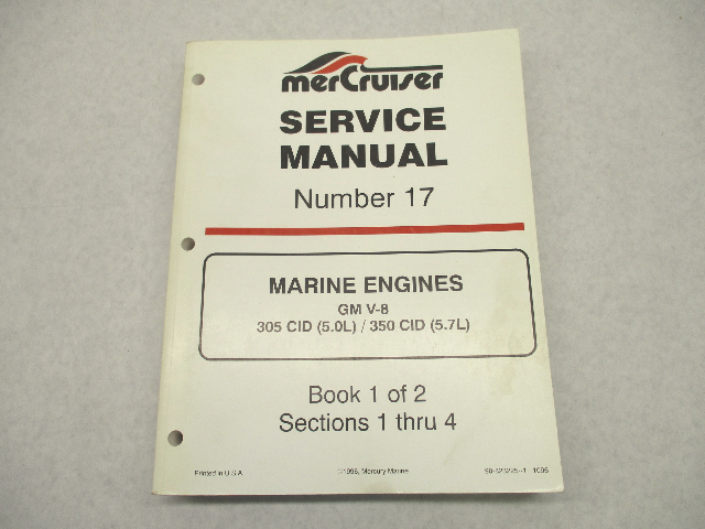 823225-1 1096 MerCruiser Service Manual #17 GM V-8 5.0L 5.7L Marine Engines Book 1