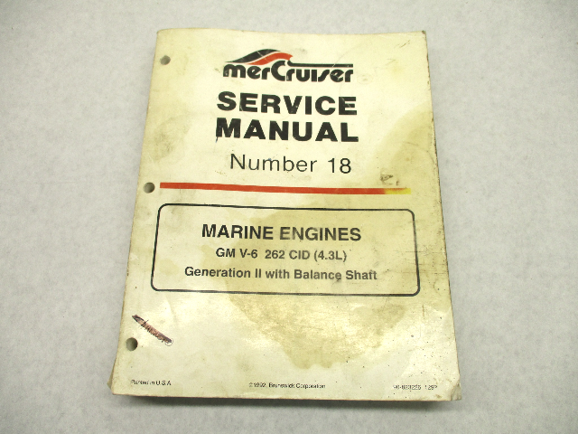 90-823226 1292 MerCruiser Service Manual 18 GM V-6 4.3L Marine Engines