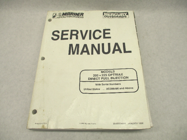 90-855348R1 1998 Mercury Mariner Outboard Service Manual 200-225 DFI Optimax