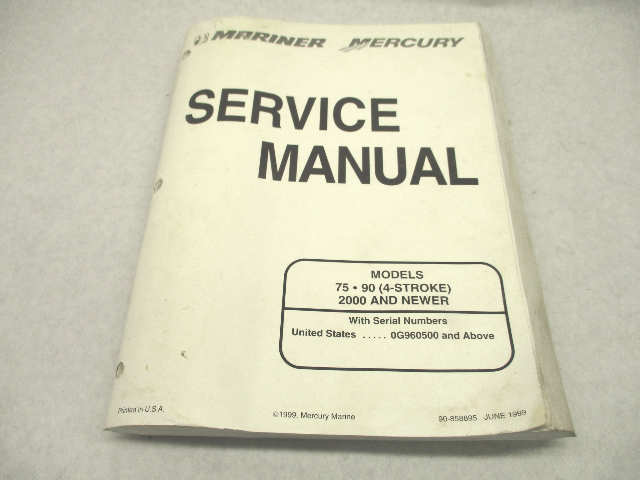 90-858895 Mercury Mariner Outboard Service Manual 75 90 HP 4-Stroke