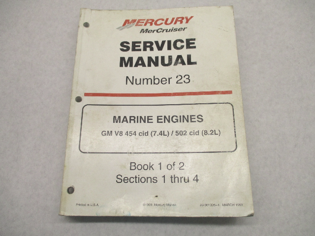 90-861326-1 MerCruiser Service Repair Manual 23 GM V-8 Marine Engines Book 1