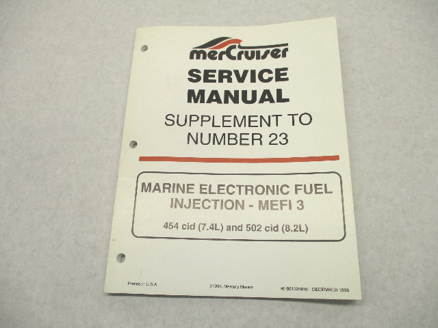 861326980 MerCruiser Service Manual Supplement to Number #23 MEFI3 Marine Engines
