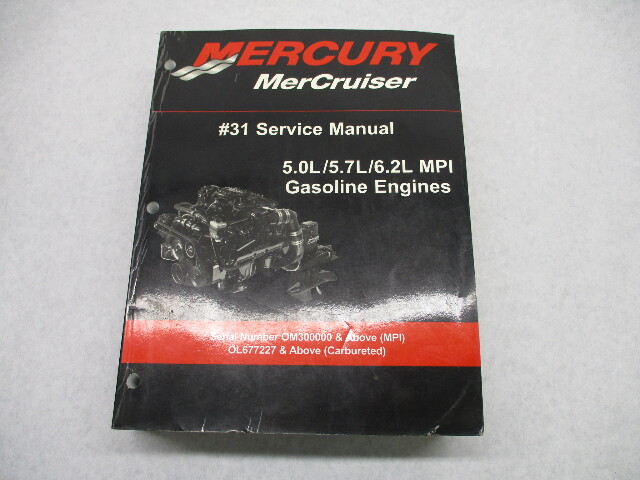 90-864260001 Mercury Mercruiser Gasoline Engines #31 Service Manual 5.0-6.2L MPI