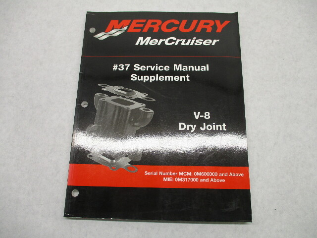 90-864260020 2002 Mercruiser #37 Service Manual Supplement V-8 Dry Joint