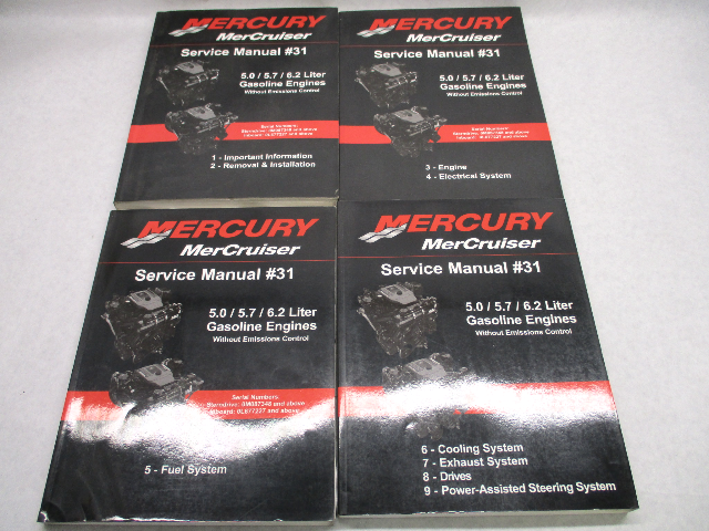 2009 Mercury Mercruiser #31 Service Manual Complete Set 5.0-6.2L Gasoline Engines