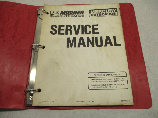 90-90640-3 Mercury Mariner Electric Outboard Service Manual 1984