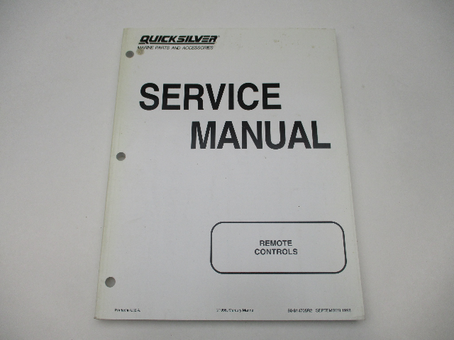 90-814705R2 1998 Quicksilver Remote Controls Service Repair Manual