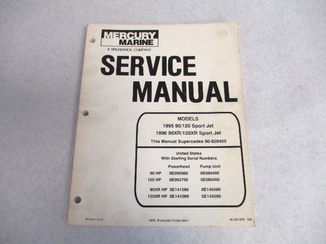 831996 695 Mercury Marine Service Repair Manual Sport Jet 90 95 120 1995-96
