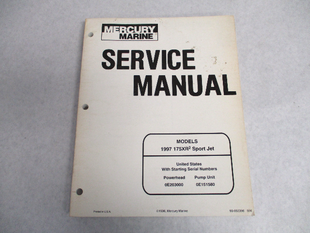 90-852396 596 Mercury Marine Service Repair Manual 175XR2 Sport Jet 1997