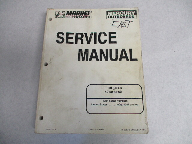 90-852572 1996 Mercury Mariner Outboard Service Repair Manual 40-60 HP
