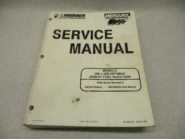 90-855348 1997 Mercury Mariner Outboard Service Manual 200 225 Optimax