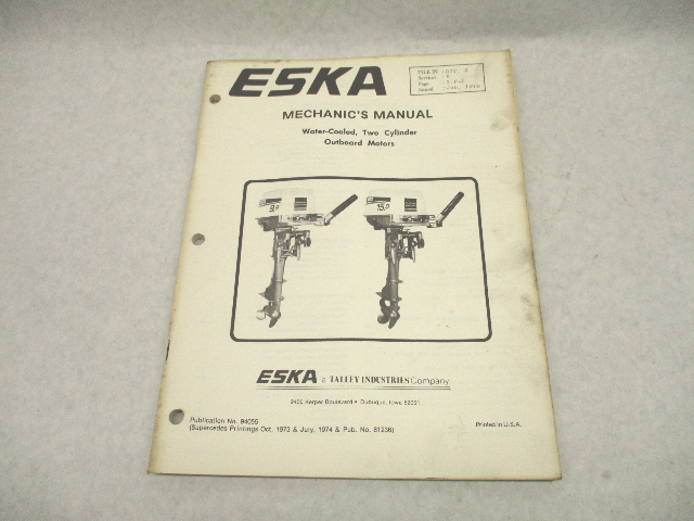 94055 1979 Eska 9.5-15 HP Twin Cylinder Outboard Mechanic's Service Manual